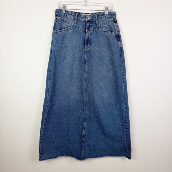 Free People We The Free Come As You Are Denim Maxi Skirt Size 6 - Picture 4 of 14